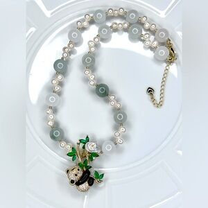 All About Panda 🐼 Handmade Freshwater Pearl JADE 💎 Collection 2 In 1 Necklace